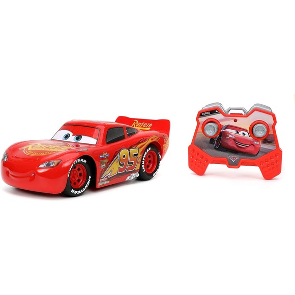 Disney Pixar Cars Lightning McQueen JADA 1:24 Scale RC Car W/Turbo 2.4 Ghz NEW - Picture 3 of 3
